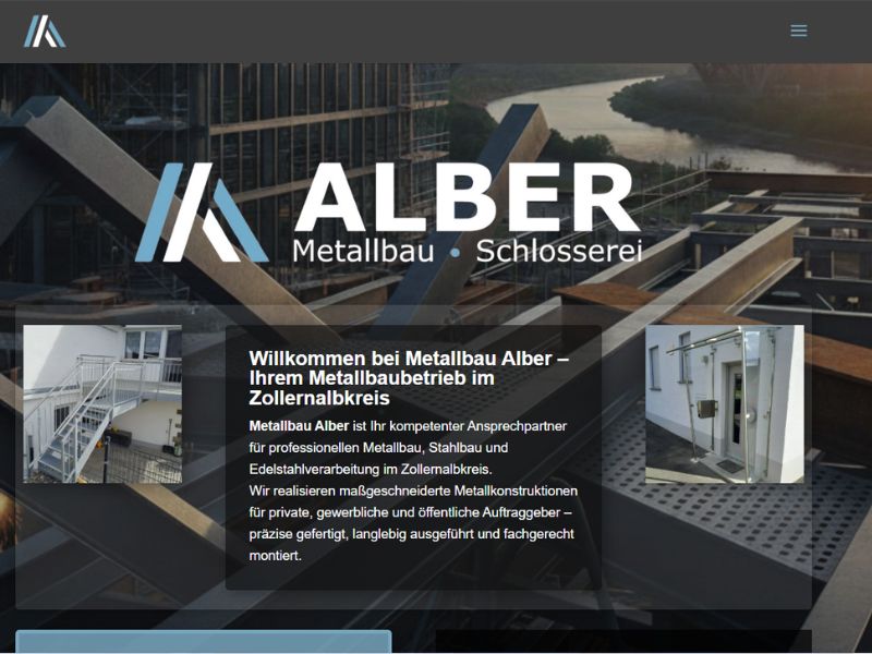 Screenshot der Website "alber-metallbau" aus lautlingen